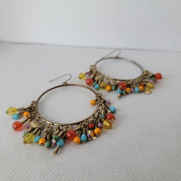 Boho Beaded Hoop Earrings - Picture 5 of 6